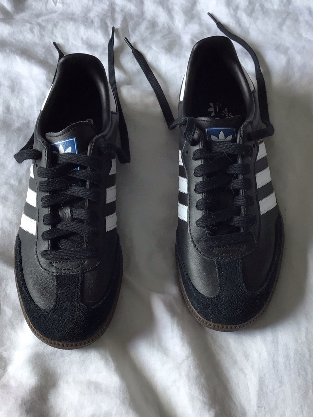 Adidas Men’s Black Samba Sneakers with White Stripes